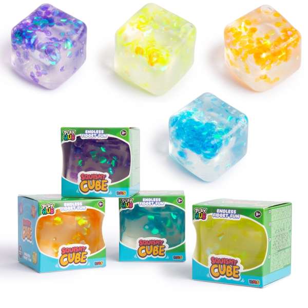 Squishy Glitter Cube